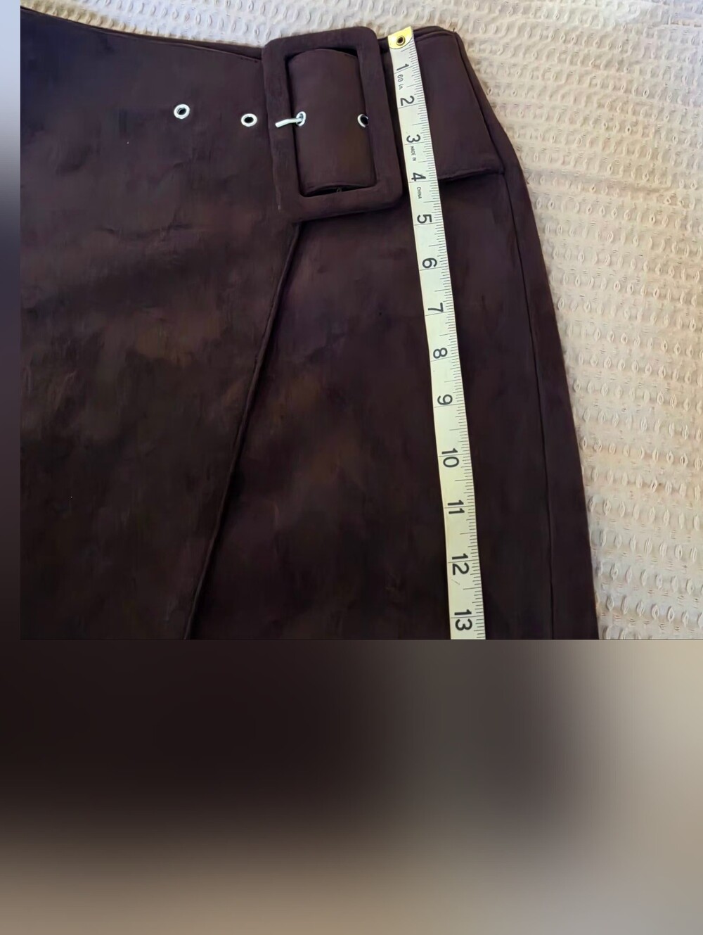 ZARA Suede Buckle Mini Skirt in Dark Brown SIZE XS - Picture 7 of 7